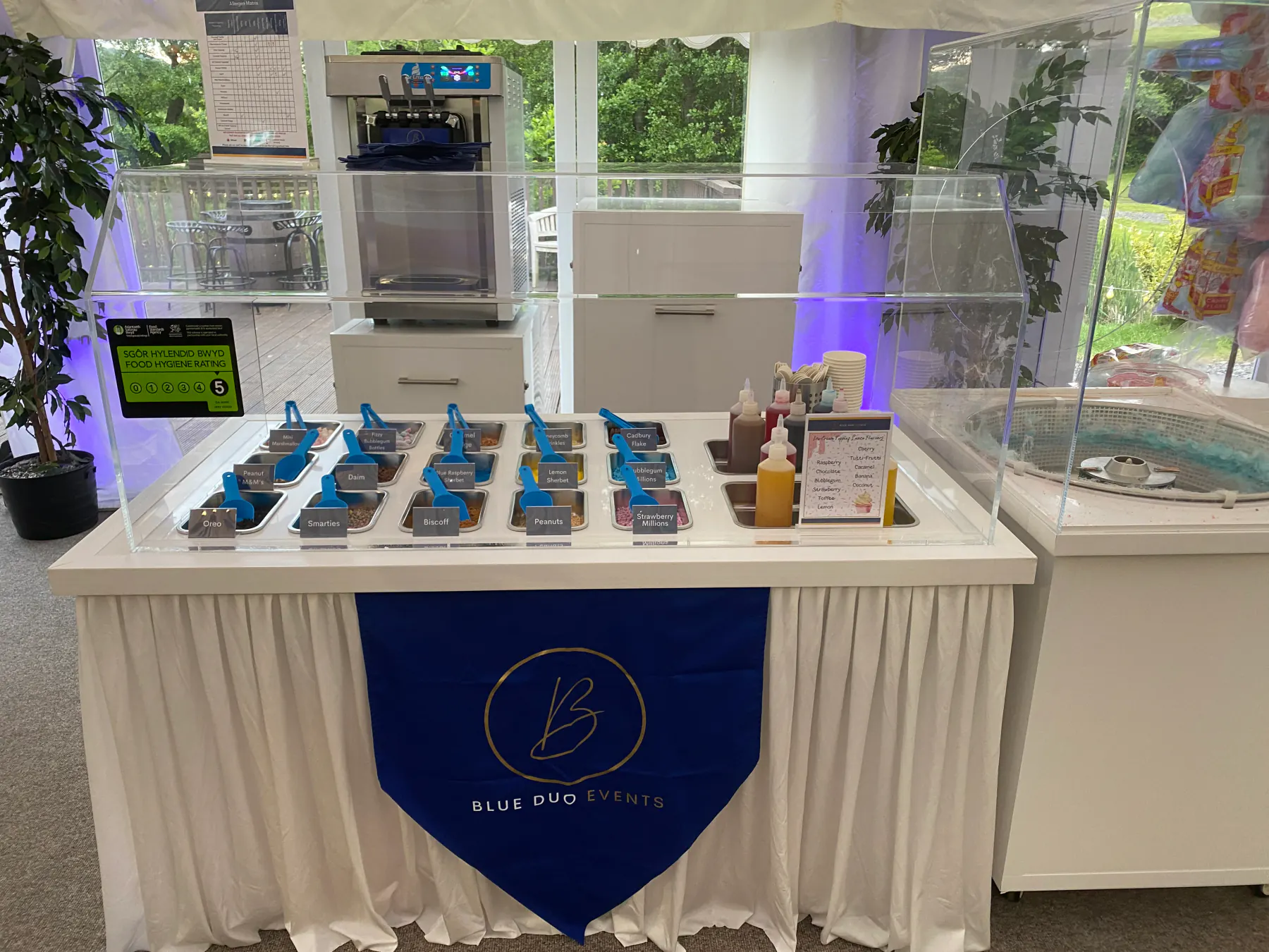 Blue Duo Events ice-cream and sweet-treat catering counter