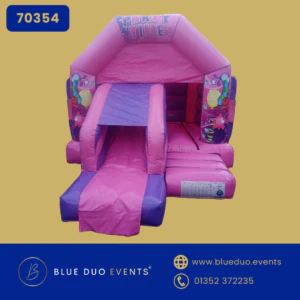 11×16 Pink & Purple A Frame Castle and Slide Combo